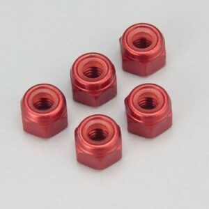 M4 ALUM.NYLON NUT/RED/5PCS 1355