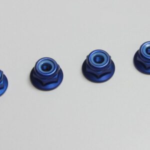 Nut (M4x4.5)Flanged Nylon(Alumi/Blue/4pc) 1-N4045FNA-B