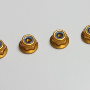 Nut (M4x4.5)Flanged Nylon (Alumi/Gold/4pc) 1-N4045FNA-G