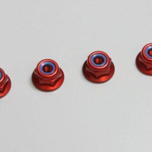 Nut (M4x4.5)Flanged Nylon(Alumi/Red/4pc) 1-N4045FNA-R