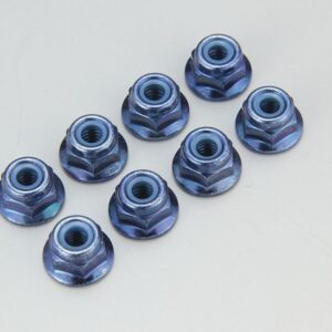 Nut (M4x5.6)Flanged Nylon(Steel/Blue/8pcs) 1-N4056FN-B