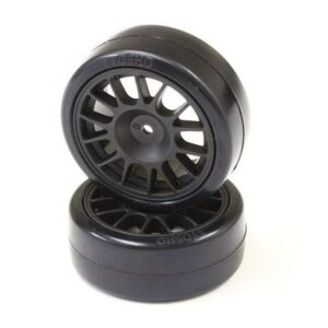 Drift Tire Front(14-Spoke/Black/24mm/2p) FAT305BK