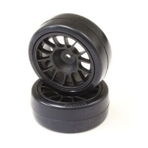 Drift Tire Rear(14-Spoke/Black/24mm/2p) FAT306BK