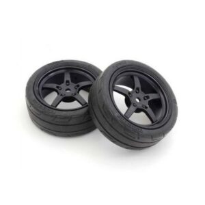 Pre-Glued Tyres FZ02 5-Spoke Black 1:10 Fazer 2.0 (2pcs) Medium  FATH705BKM