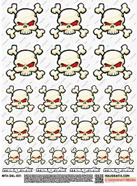 MAUGRAFIX SKULL WITH CROSSED BONES STICKER  MGFX-SKL-001