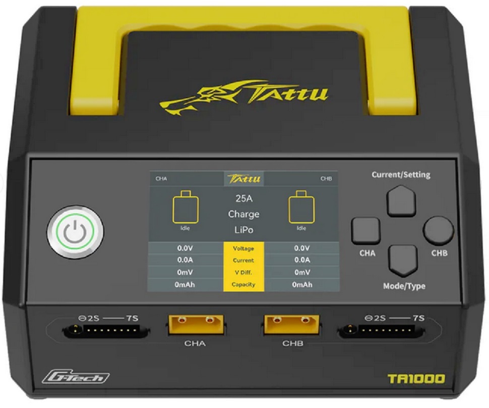 Tattu TA1000 G-Tech Dual-channel Charger 25A*2 1000W for 1S-7S Drone Battery