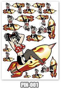 MAUGRAFIX PINUP GIRL W/STOCKINGS STICKER  MGFX-PIN-001
