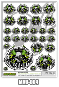 MAUGRAFIX SKULL WITH PISTONS STICKER  MGFX-MAU-004