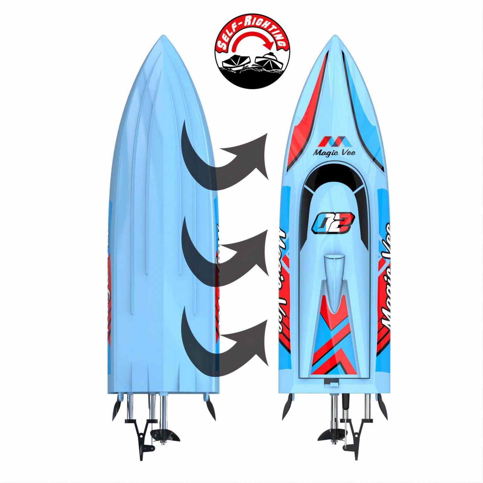 Joysway Magic Vee V6 Electric ABS 270mm Brushed 2.4G RTR Boat JW8106V6 - Image 8