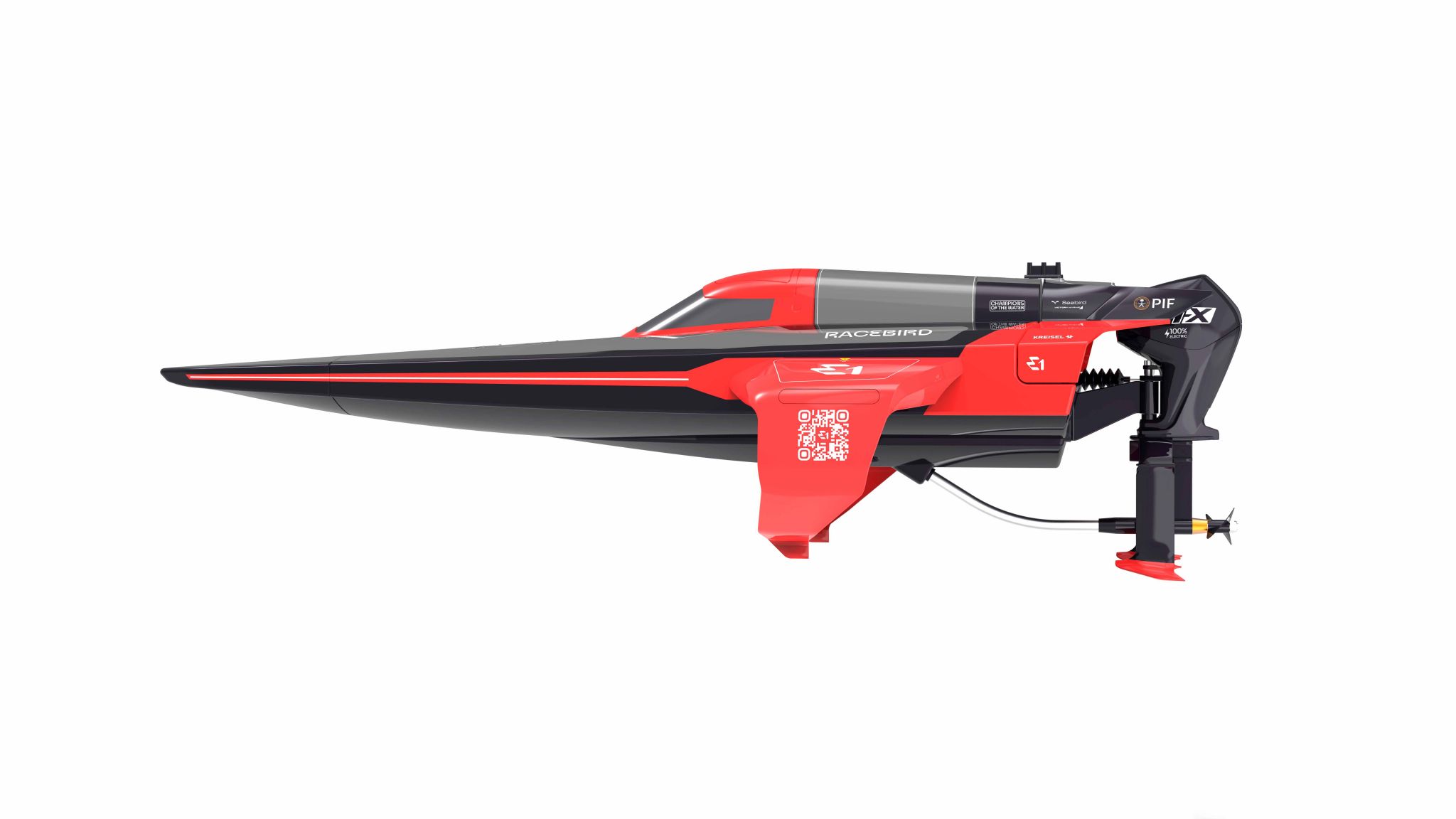 Joysway E1 Racebird 1:14 545mm RTR Hydrofoil Boat Coral JW8608C - Image 6