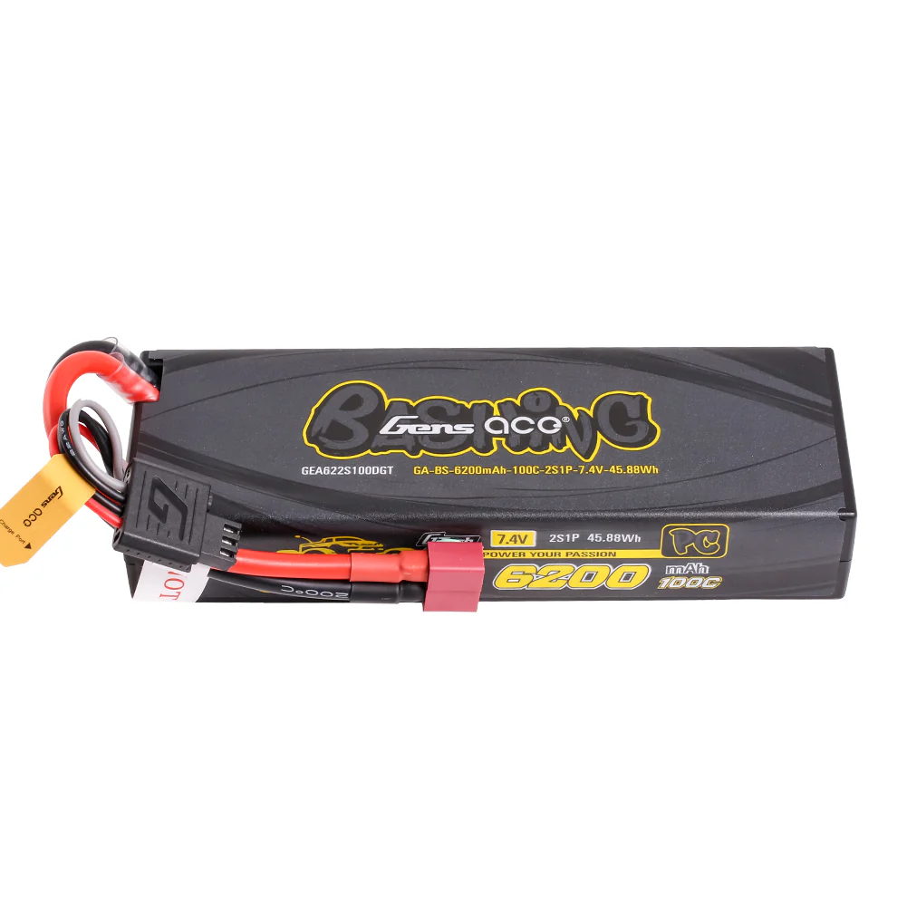 Bashing 6200mah 2s 7.4V 100C Hardcase LiPo Battery with Deans Plug GEA622S100DGT