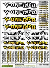 MAUGRAFIX KYOSHO V-1-RRR YELLOW STICKER  MGFX-KYO-005