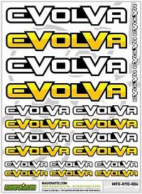 MAUGRAFIX KYOSHO EVOLVA BLACK/YELLOW STICKER  MGFX-KYO-004
