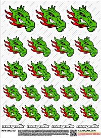 MAUGRAFIX GREEN DRAGON STICKERS  MGFX-DRA-001