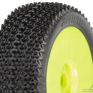 Caliber M3 (Soft) Off-Road 1:8 Buggy Tires Mounted on V2 Yellow Wheels 9030-42