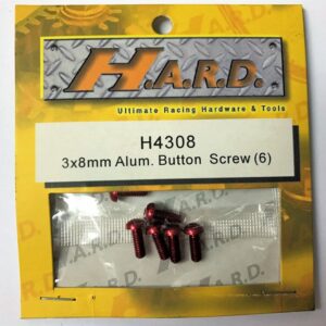 Team Magic H.A.R.D. 3*8mm ALU.BUTTON HEAD SCREW/6/ RED TM-H4308R