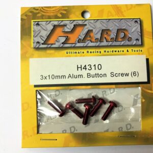 Team Magic H.A.R.D. 3*10mm ALU.BUTTON HARD SCREW/6/ RED TM-H4310R